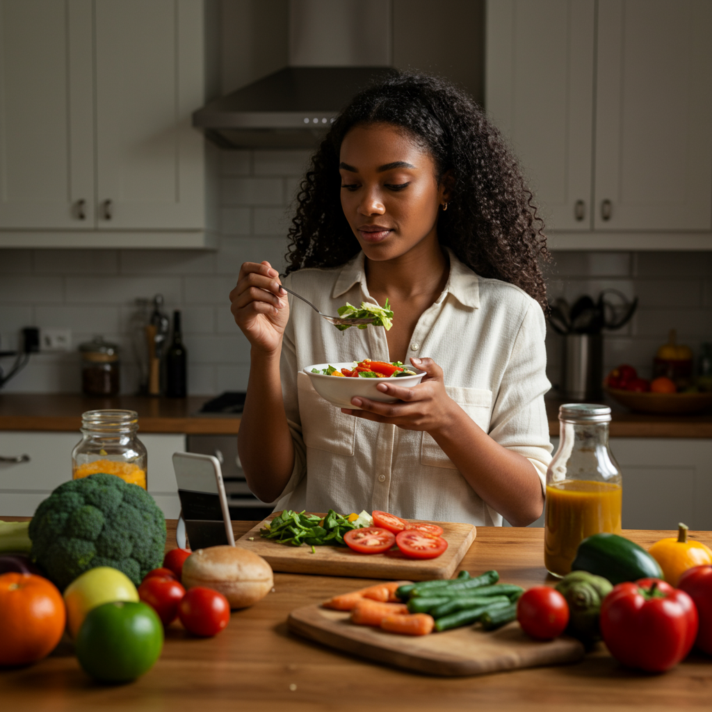 Person cooking with Sous app